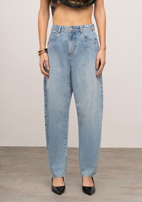 Calça Iódice Mom Alta Azul