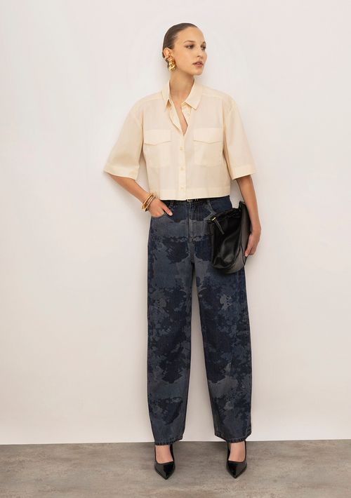 Calça Iódice Wide Alta Azul