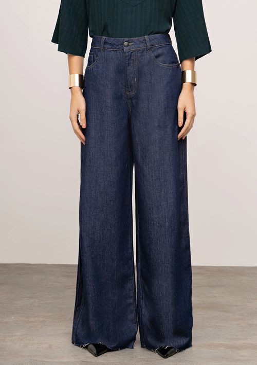 Calça Iódice Pantalona Média Azul
