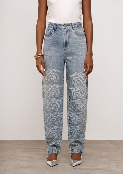 Calça Iódice Pantalona Média Azul