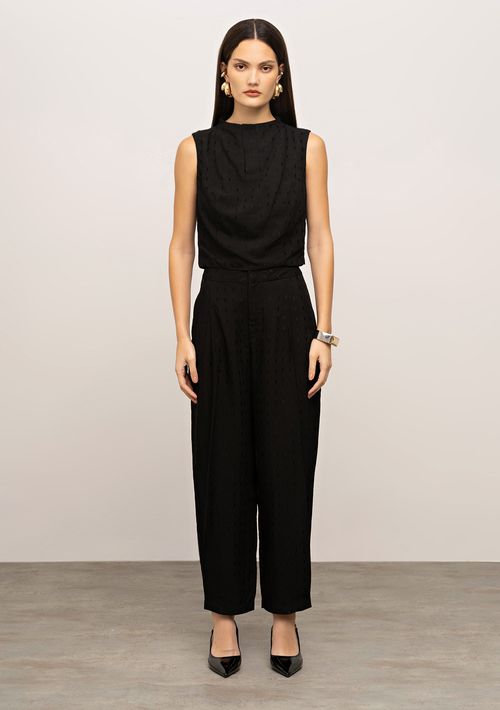 Regata Iódice Ajustada Gola Alta Cropped Preto