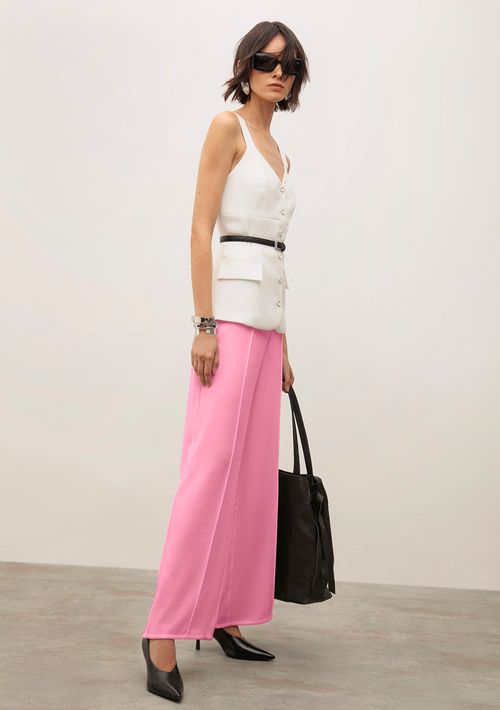 Calça Iódice Wide Alta Rosa