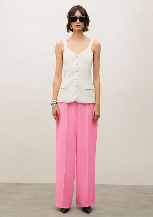 Calça Iódice Wide Alta Rosa