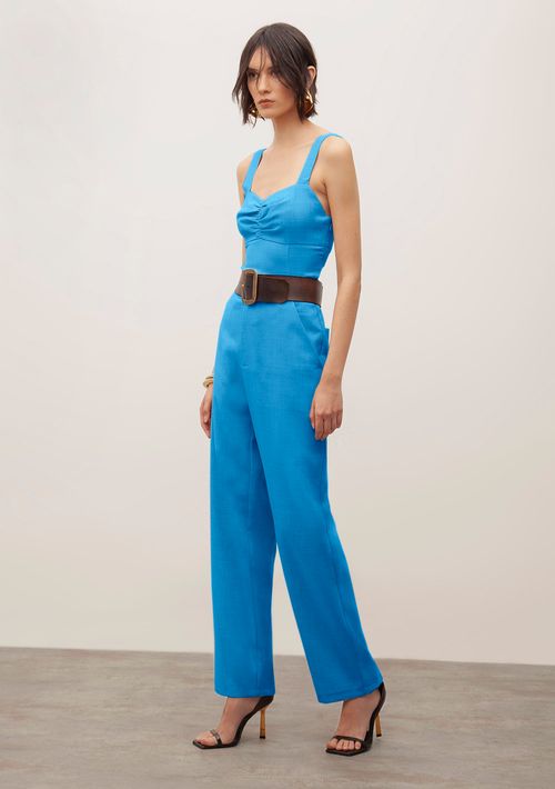 Calça Iódice Reta Alta Azul