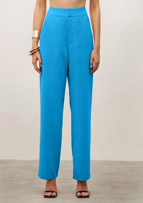 Calça Iódice Reta Alta Azul