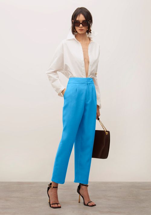 Calça Iódice Cenoura Alta Azul