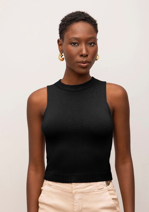 Regata Iódice Gola Alta Tricot Preto