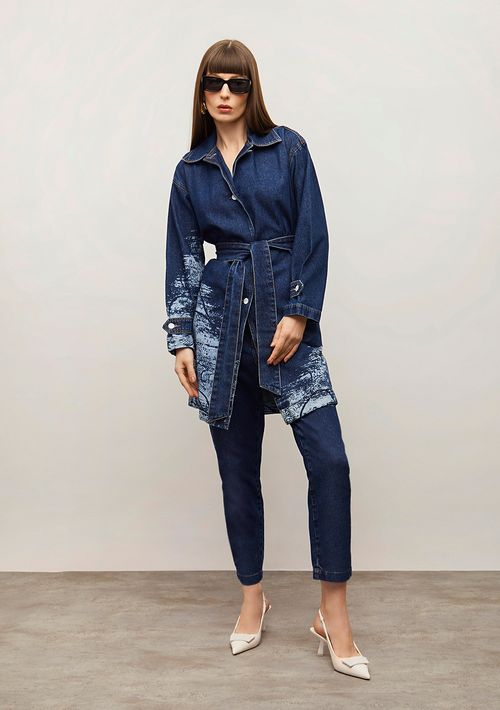 Calça Iódice Mom Média Azul