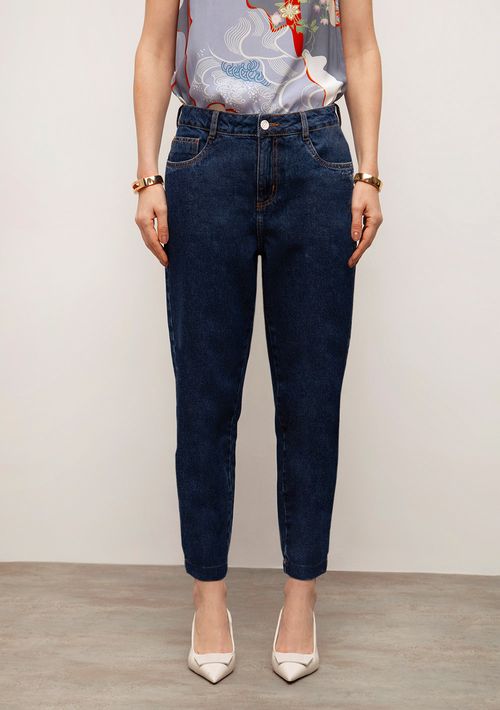 Calça Iódice Mom Média Azul