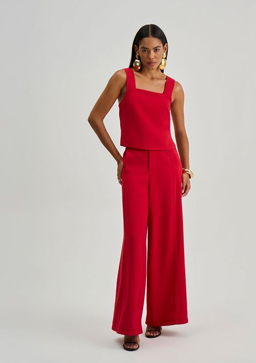 Calça Iódice Wide Alta Vermelho