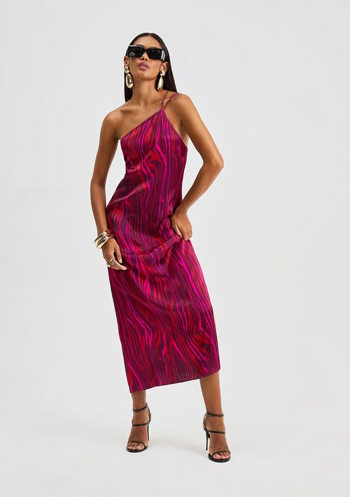 Vestido Iódice Ajustado Decote Costas Sem Alça Midi Vermelho