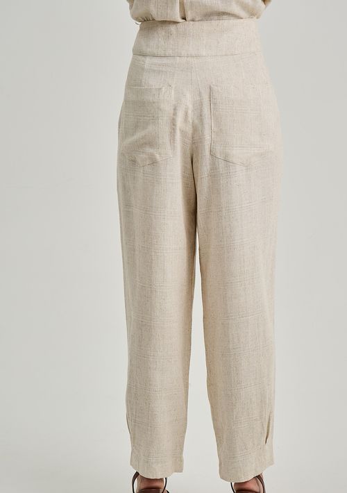 Calça Iódice Cenoura Alta Off White