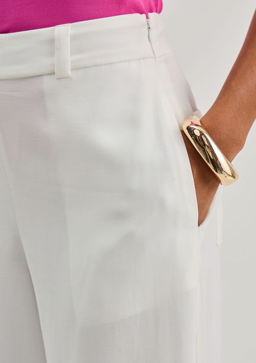 Calça Iódice Reta Alta Off White