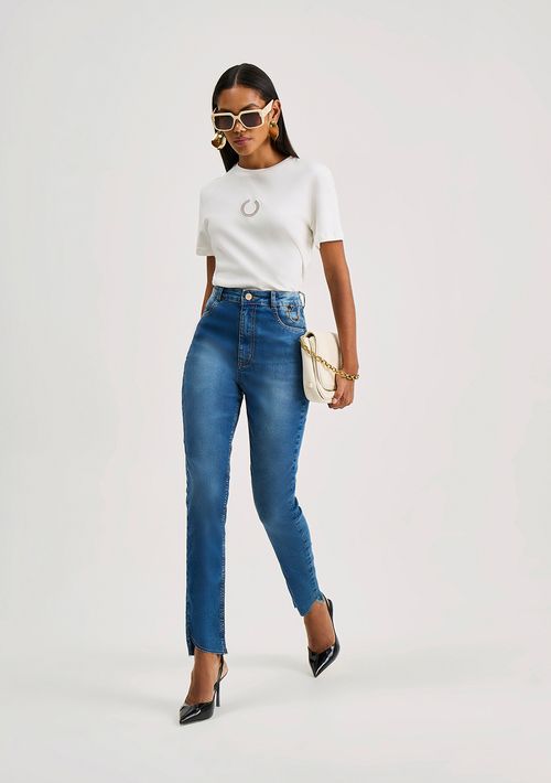 Calça Iódice Skinny Alta Azul