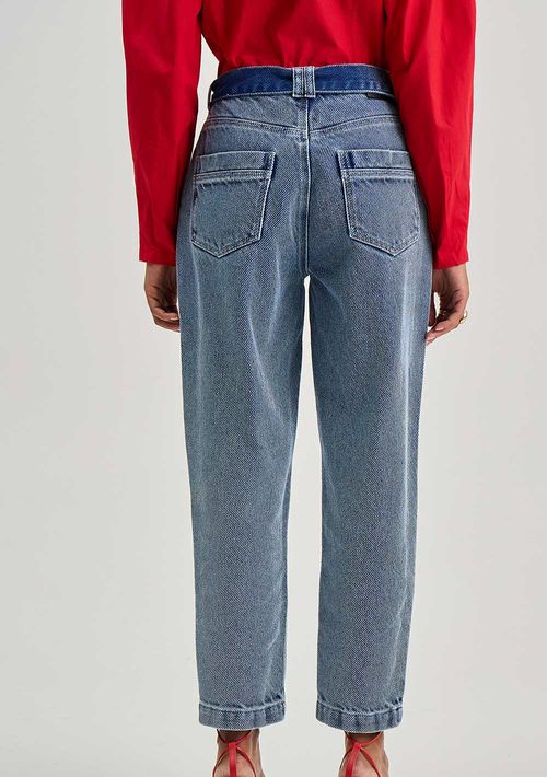 Calça Iódice Cenoura Alta Azul