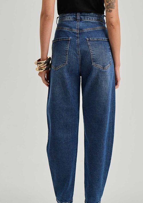 Calça Iódice Cenoura Alta Azul