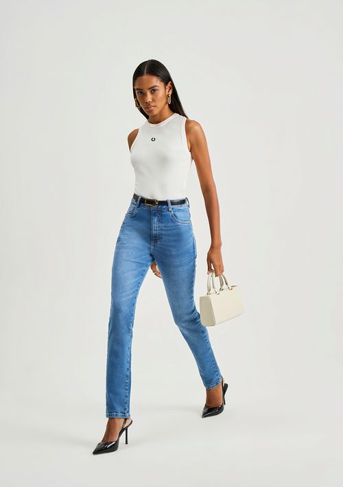 Calça Iódice Cigarrete Alta Azul