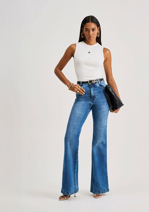 Calça Iódice Flare Alta Azul