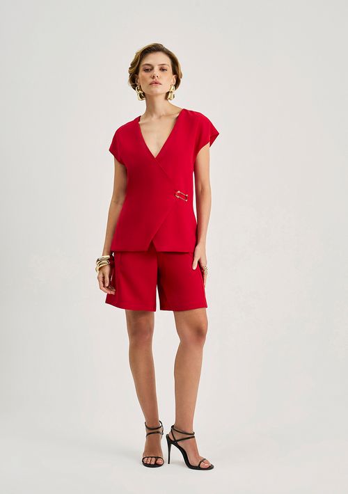 Shorts Iódice Amplo Alta Vermelho