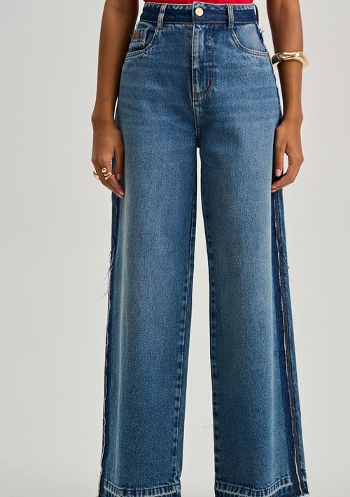 Calça Iódice Wide Alta Azul