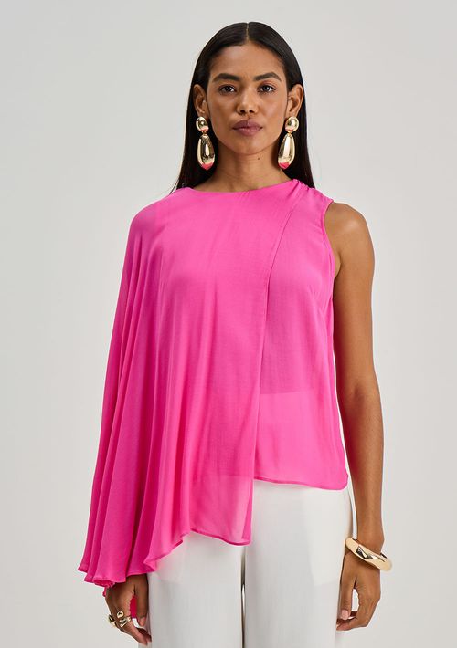 Regata Iódice Solta Decote Careca Padrão Rosa