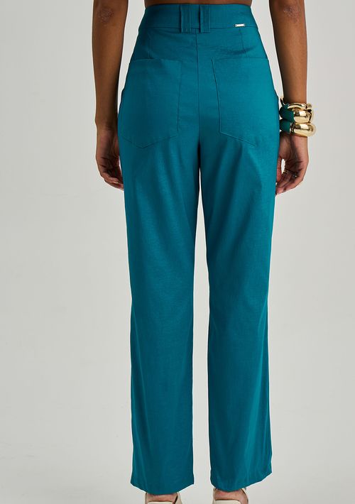 Calça Iódice Reta Alta Azul