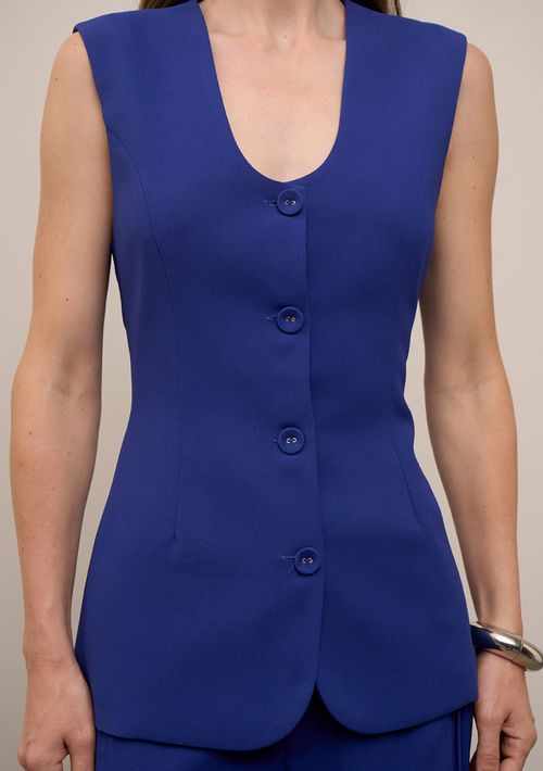 Colete Iódice Ajustado Sem Manga Alongado Azul