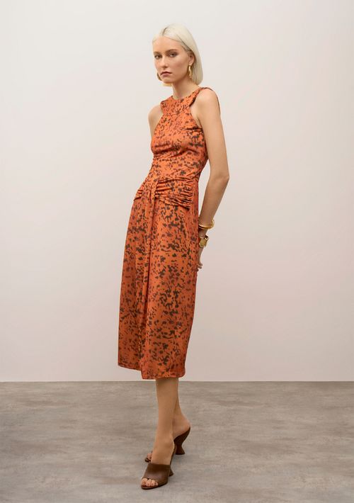 Body Iódice Decote Careca Sem Manga Laranja