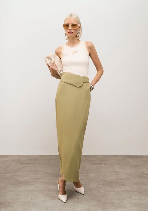 Saia Iódice Lápis Alta Longa Verde