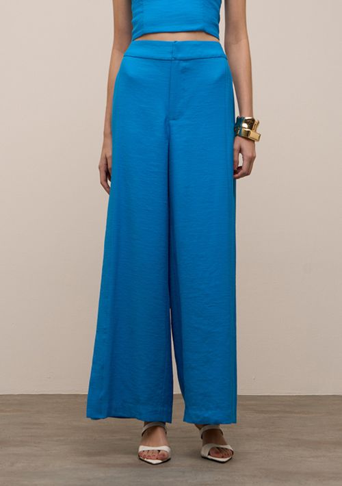 Calça Iódice Reta Alta Azul