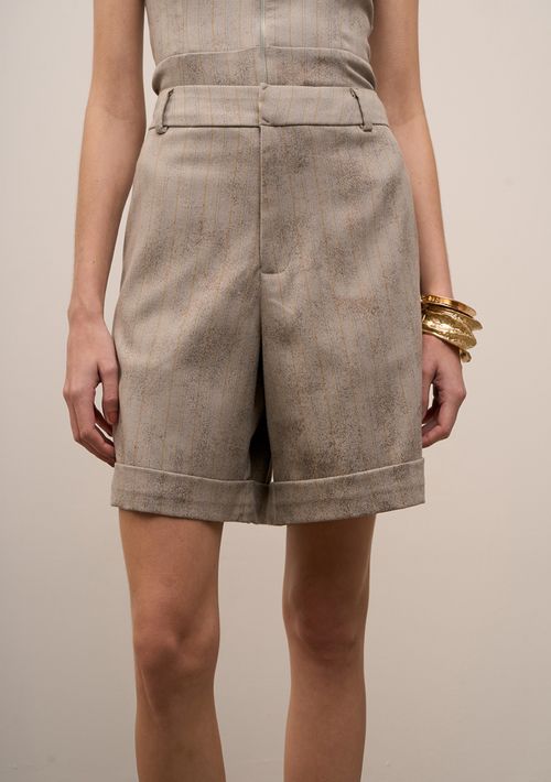 Shorts Iódice Amplo Alta Cinza