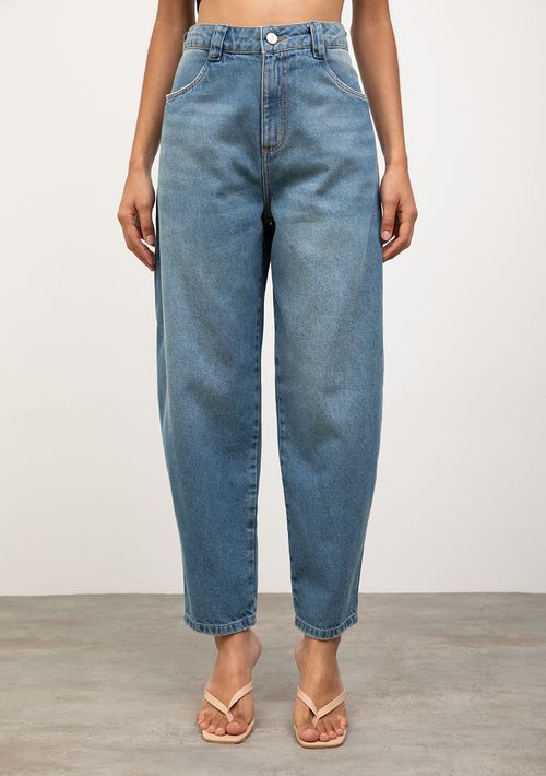 Calça Iódice Cenoura Alta Azul