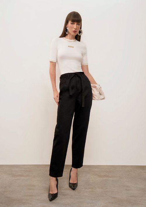 Calça Iódice Cenoura Alta Preto