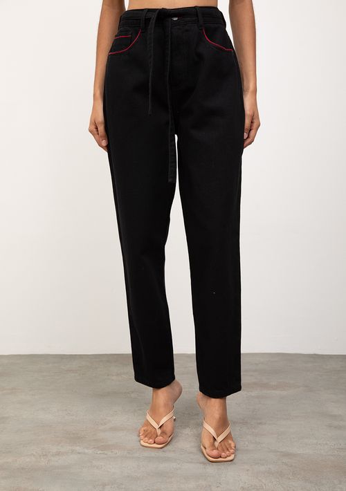 Calça Iódice Cenoura Alta Preto