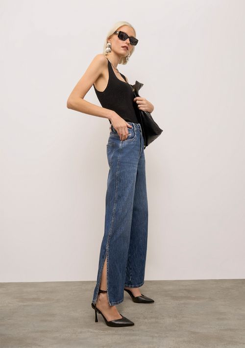 Calça Iódice Pantalona Alta Azul