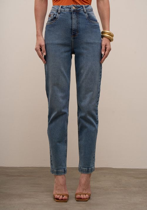 Calça Iódice Reta Alta Azul