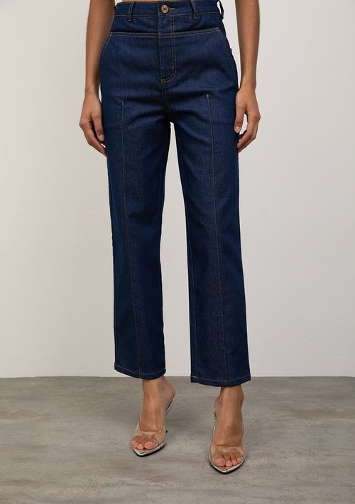 Calça Iódice Reta Alta Azul