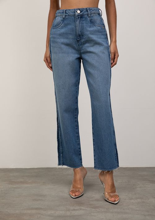 Calça Iódice Reta Alta Azul