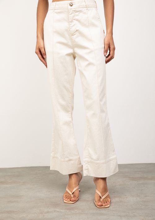 Calça Iódice Flare Alta Bege