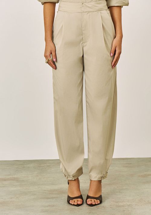 Calça Iódice Cenoura Alta Cinza