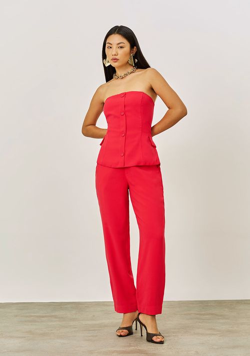 Calça Iódice Slim Alta Vermelho