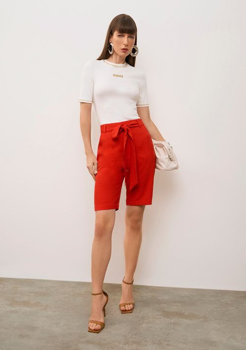 Bermuda Iódice Reta Alta Vermelho