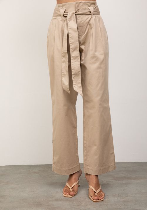 Calça Iódice Wide Alta Bege