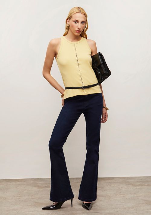 Calça Iódice Boot Cut Alta Azul