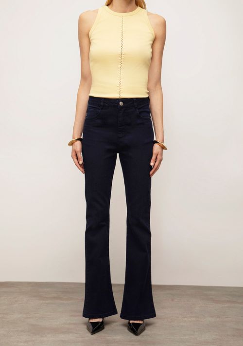 Calça Iódice Boot Cut Alta Azul