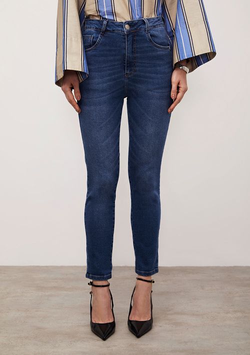 Calça Iódice Cigarrete Alta Azul