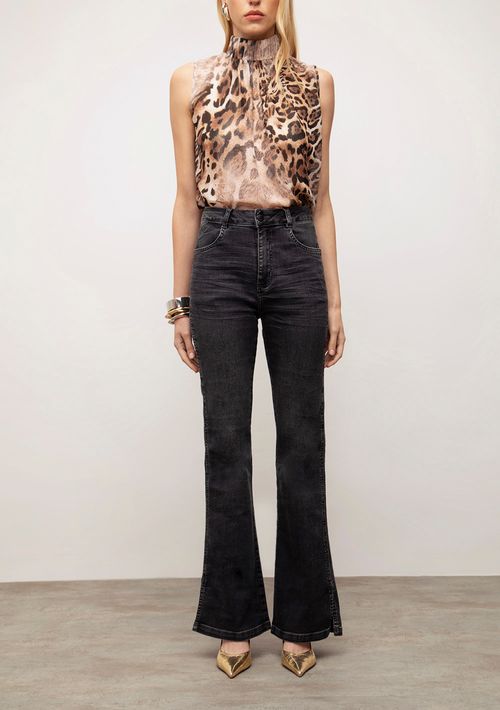 Calça Iódice Boot Cut Alta Preto