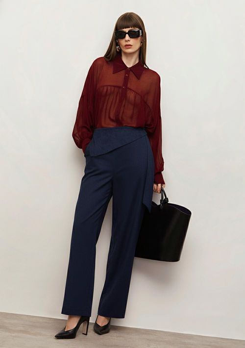 Calça Iódice Reta Alta Azul