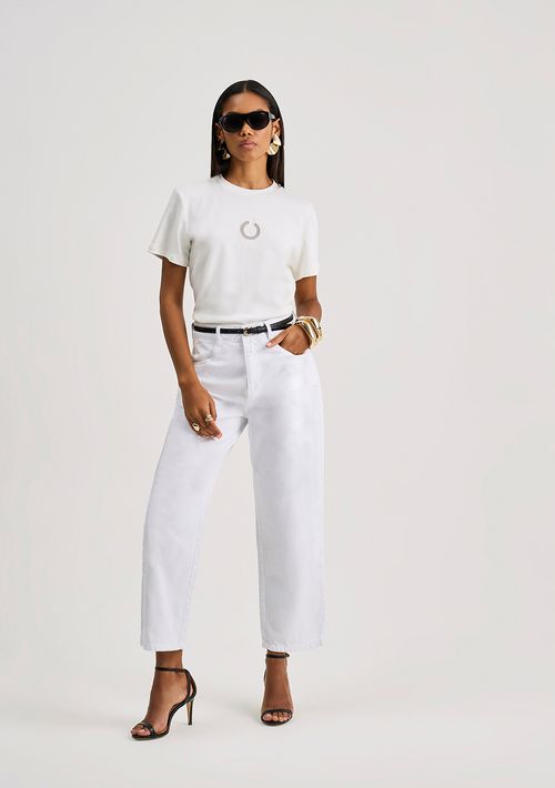 Calça Iódice Reta Alta Branco