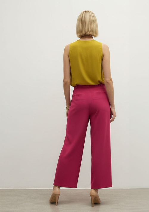 Regata Solta Decote Careca Padrão Amarelo